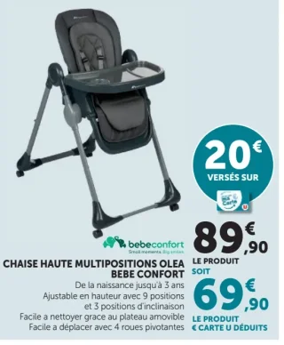 Chaise haute multipositions Olea Bebe Confort
