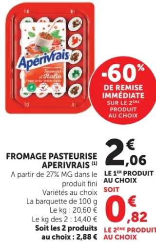 Fromage pasteurisé Aperivrais