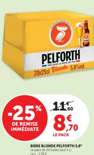 Bière blonde Pelforth 5,8°