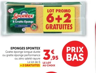 Eponges Spontex Gratte éponge longue durée ou gratte éponge performance ou zéro saleté rayure