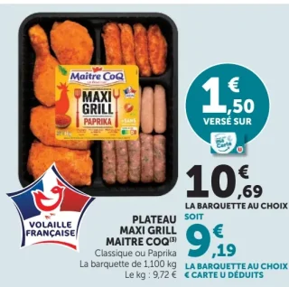 Plateau Maxi Grill Maitre Coq Classique ou Paprika