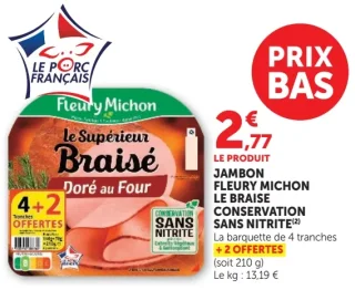 Jambon Fleury Michon Le Braisé Conservation Sans Nitrite