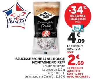 Saucisse Sèche Label Rouge Montagne Noire