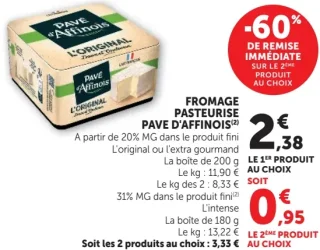 Pavé d'Affinois Fromage Pasteunisé