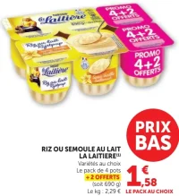 La Laitière Riz ou semoule au lait