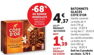 Bâtonnets glaces Côte d'Or