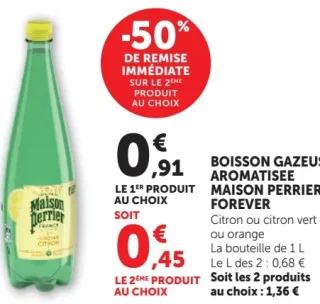 BOISSON GAZEUSE AROMATISEE MAISON PERRIER FOREVER