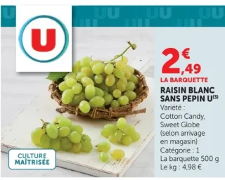 Raisin Blanc sans pépin U