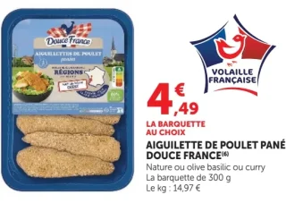 AIGUILETTE DE POULET PANÉ DOUCE FRANCE