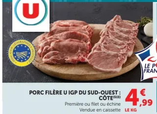 PORC FILIÈRE U IGP DU SUD-OUEST : CÔTE