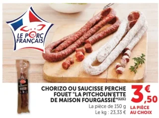Chorizo ou saucisse perche fouet "La Pitchoun'ette" de Maison Fourgassié