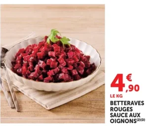 Betteraves rouges sauce aux oignons