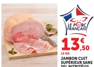 Jambon cuit supérieur sans sel nitrité