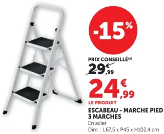 Escabeau - marche pied 3 marches