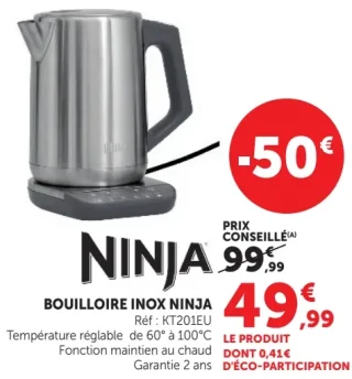BOUILLOIRE INOX NINJA Réf : KT201EU