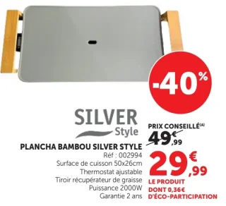 PLANCHA BAMBOU SILVER STYLE Réf : 002994