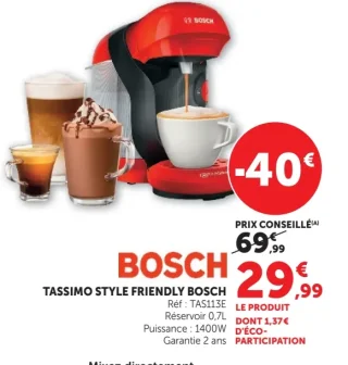 TASSIMO STYLE FRIENDLY BOSCH Réf : TAS113E