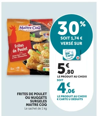 Frites de Poulet ou Nuggets Surgeles Maitre CoQ