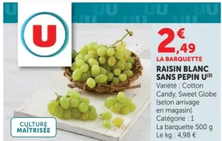 Raisin Blanc Sans Pepin U