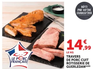 Travers de porc cuit rotisserie de Guerledan