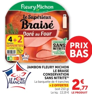 Jambon Le Supérieur Braisé Doré au Four Fleury Michon