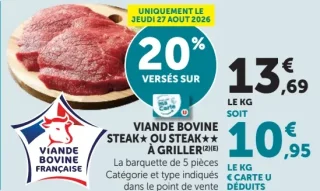 Viande Bovine Steak★★ ou Steak★★ A Griller