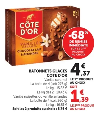 Bâtonnets Glaces Côte d'Or