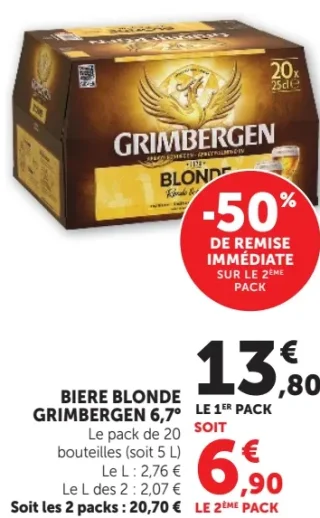 Biere blonde Grimbergen 6,7°