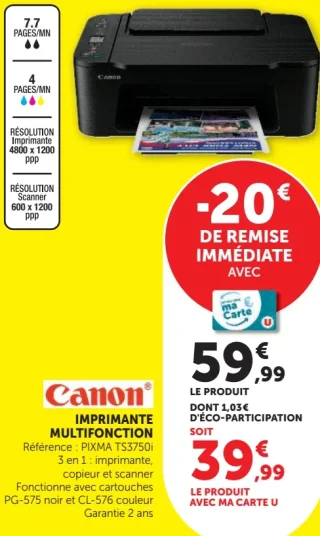 Canon Imprimante Multifonction PIXMA TS3750i