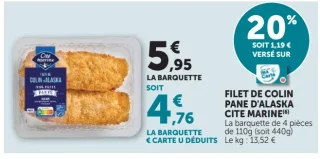 Filet de Colin d'Alaska pané Cité Marine