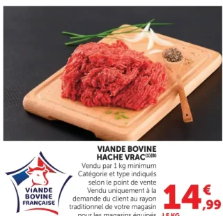 Viande bovine haché vrac Viande Bovine Française