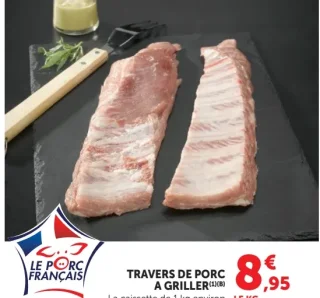 Travers de porc à griller Le Porc Français