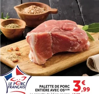 Palette de porc entière avec os Le Porc Français