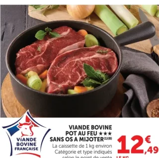 Viande bovine pot au feu sans os à mijoter Viande Bovine Française
