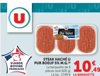 Steak Haché U Pur Boeuf 5% M.G.