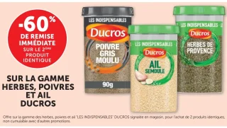 Sur la gamme herbes, poivres et ail Ducros