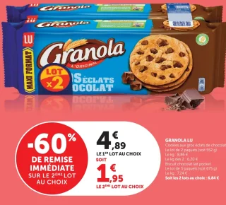 Granola LU Cookies aux gros éclats de chocolat