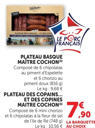 Plateau Basque ou Plateau des copains Maitre Cochon
