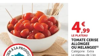 Tomate cerise allongée ou mélangée
