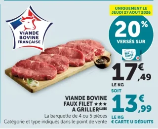 Viande bovine faux filet *** à griller