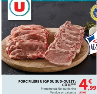 Porc Filière U IGP du Sud-Ouest : Côte