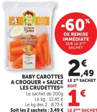 Baby carottes à croquer + sauce Les Crudettes