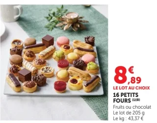 16 Petits Fours (Fruits ou chocolat)