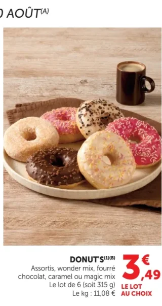 Donut's Assortis, wonder mix, fourré chocolat, caramel ou magic mix