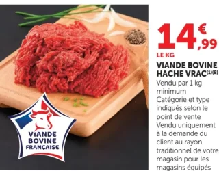 Viande bovine haché vrac