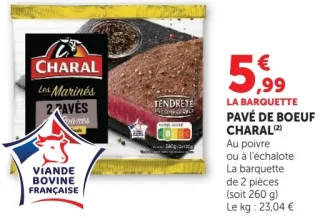 Charal Pavé de boeuf au poivre ou à l'échalote
