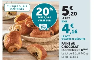 Pains au chocolat pur beurre U