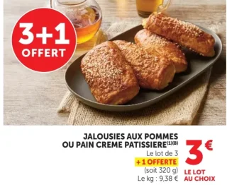Jalousies aux pommes ou Pain crème pâtissière
