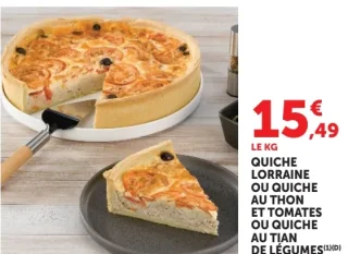 Quiche Lorraine ou quiche au thon et tomates ou quiche au tian de légumes