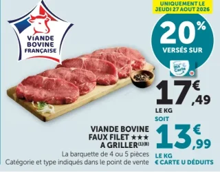 Viande Bovine Faux Filet ★★★ A Griller